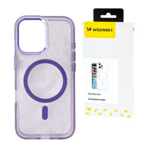 Aizmugurējais vāciņš Wozinsky  Wozinsky Glitter Case with Mag Safe for Samsung Galaxy S25 Ultra - Purple with Glitter 