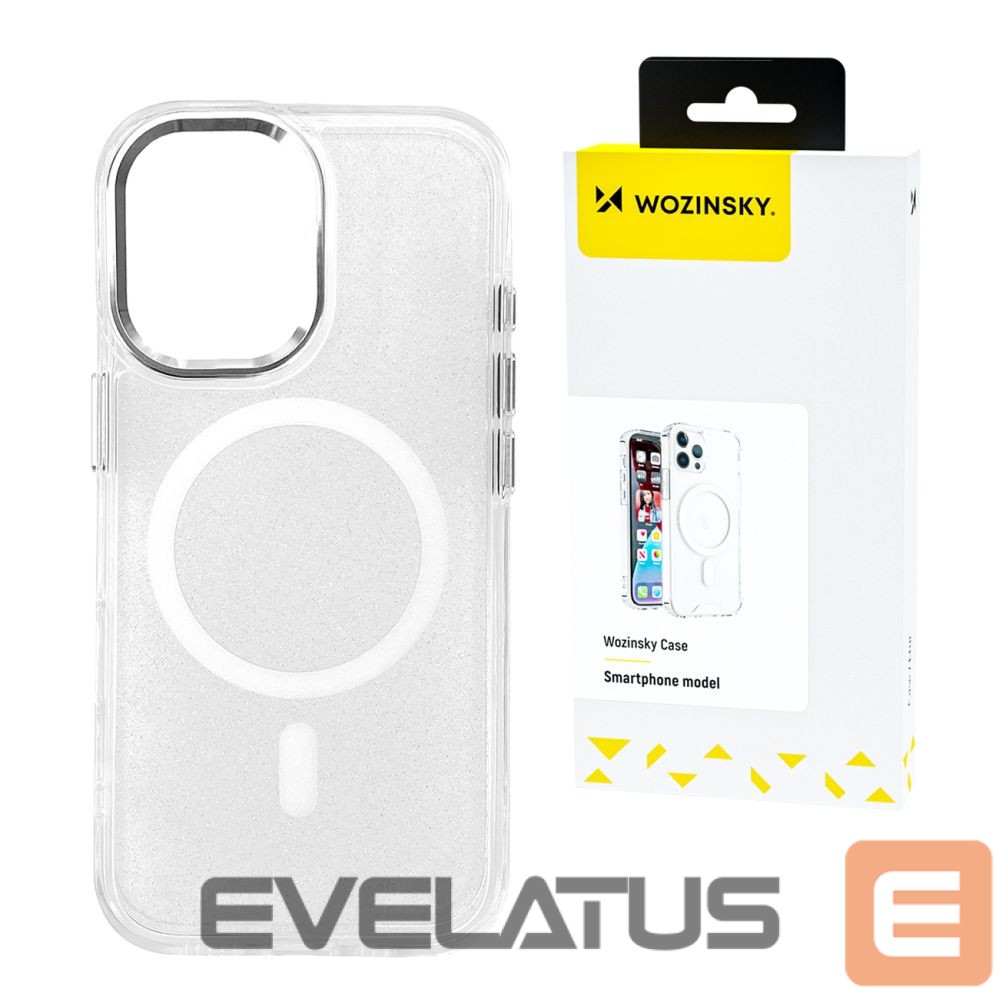 Tagakaaned Wozinsky Wozinsky Glitter Case with Mag Safe for Samsung Galaxy S25+ - Clear with Glitter