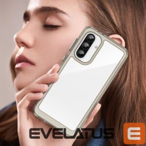 Nugarėlės dėklai Hurtel  Outer Space Case for Samsung Galaxy A56 Cover with Flexible Frame - Semi-Transparent, Black 