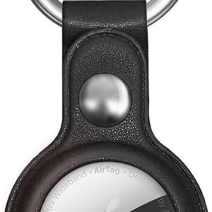 Back panel cover Hurtel  Apple AirTag PU Leather Case - Black 