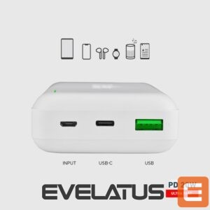 Išorinė baterija SBS  Powerbank SBS TTBB20000PD20W 20000 mAh 20W Power Delivery with MicroUSB, USB-C, USB-A - white 