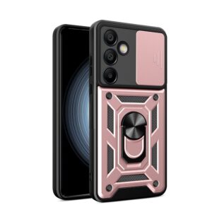 Nugarėlės dėklai Hurtel  Hybrid Armor Camshield with Stand and Camera Cover for Samsung Galaxy A36 - Pink 