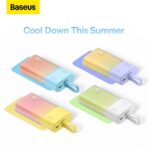 Power bank Baseus  Baseus Popsicle 5200mAh 20W Powerbank with Built-in Lightning Cable (+ White Baseus Simple USB-C - USB-C 60W/20V/3A/30cm Cable) - Blue-Orange 