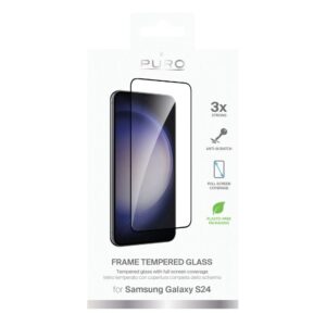 Apsauginiai stiklai Puro  Puro Frame Tempered Glass with Black Frame for Samsung Galaxy S25 / S24 