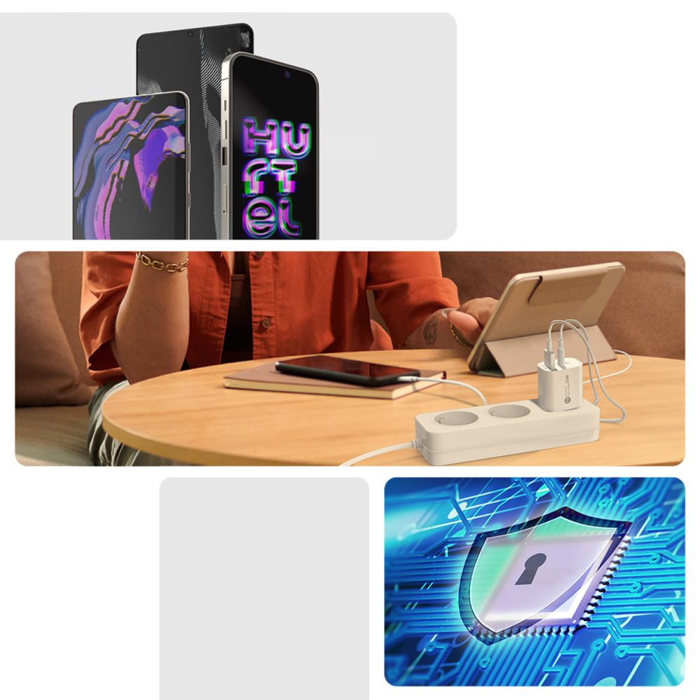 Adaptrid Hurtel A6MaxL 20W USB-A USB-C wall charger with USB-C - USB-C 1m cable - white