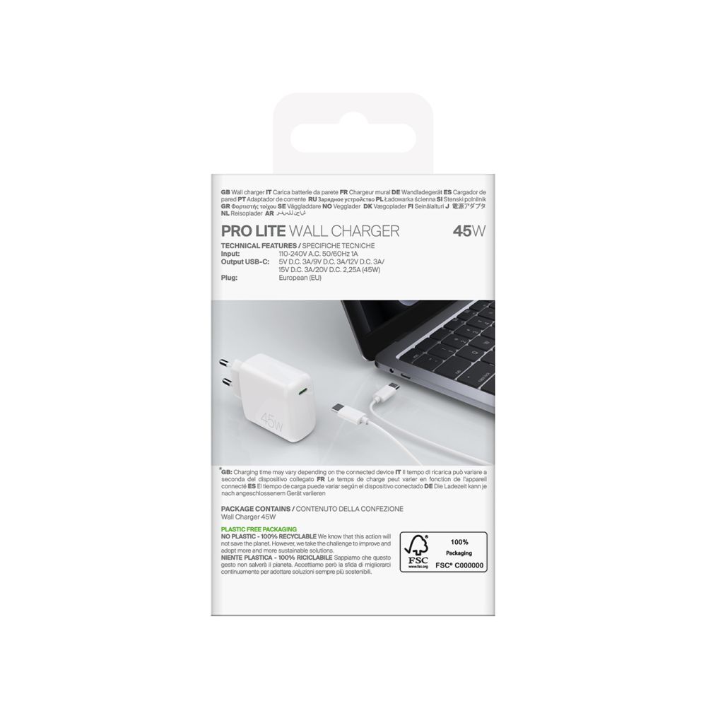 Adaptrid Puro Puro PROLITE 45W USB-C Wall Charger - White