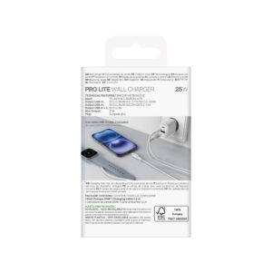 Adapter Puro  Puro PROLITE 25W USB-A / USB-C wall charger + USB-C - USB-C cable 1.2m - white 