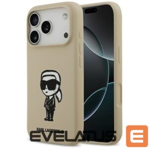 Nugarėlės dėklai Karl Lagerfeld Apple KARL LAGERFELD case for IPHONE 17 Pro compatible with MagSafe KLHMP17LSKIGROW (Silicone W/ KL Sketch & Logo) brown Brown