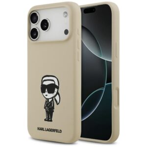 Nugarėlės dėklai Karl Lagerfeld Apple iPhone 17 Pro Max MagSafe case compatible Silicone W/ KL Sketch & Logo Brown