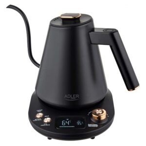 Virdulys Adler  Kettle | AD 1349 | Electric | 1100 W | 1 L | Stainless steel | 360° rotational base | Black/Gold 