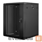 Серверы Lanberg  Rack cabinet 19" wall-mount 15U/600x600 (flat pack) with glass door V2, black | 
