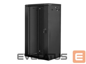 Serveri Lanberg  Rack cabinet 19" wall-mount 22U/600x450 (flat pack) with glass door V2, black | 