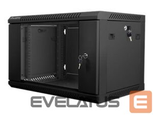 Serveri Lanberg  Rack cabinet 19" wall-mount 6U/600x450 (flat pack) with glass door V2, black | 