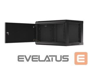 Servers Lanberg  Rack cabinet 19" wall-mount 6U/600x450 for self-assembly with metal door (flat pack), black | 