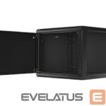 Серверы Lanberg  Rack cabinet 19" wall-mount 9U/600x600 (flat pack) for self-assembly with metal door, black | 