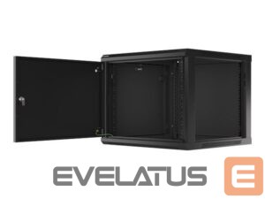 Серверы Lanberg  Rack cabinet 19" wall-mount 9U/600x600 (flat pack) for self-assembly with metal door, black | 