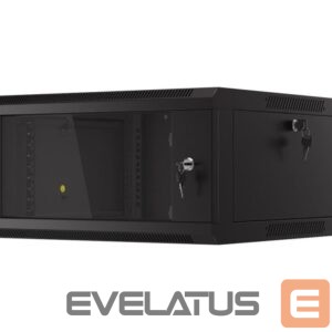 Servers Lanberg  Rack cabinet 19" wall-mounted 4U 600 fast assembly (flat pack), black | 