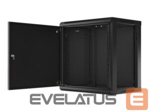 Serveri Lanberg  Rack cabinet 19" wall-mount 12U/600x450 for self-assembly with metal door (flat pack), black | 