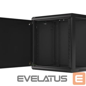 Serverid Lanberg  Rack cabinet 19" wall-mount 12U/600x450 for self-assembly with metal door (flat pack), black | 