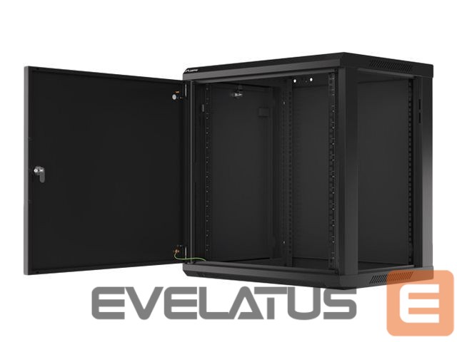 Serverid Lanberg Rack cabinet 19" wall-mount 12U/600x450 for self-assembly with metal door (flat pack), black |