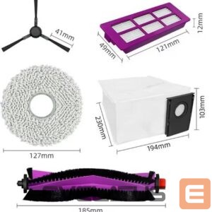 Tolmuimeja tarvik Midea  V15 Spare Parts kit: 1x Side Brush, 2x Mop Pad, 1x Roller Brush, 1x Filter, 1x Dust Bag 