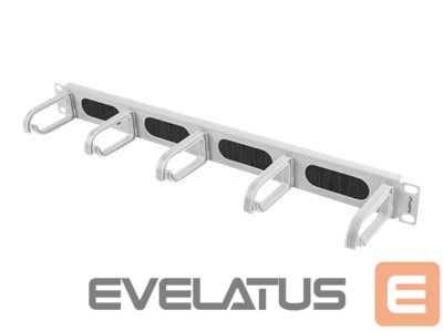 Citas preces Lanberg 19" Cable Management Brush Panel 5 Rings Type B 1U | AK-1203-S | Grey