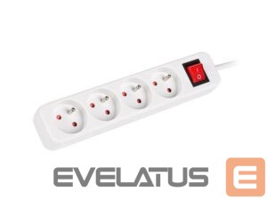 Serveri Lanberg  Cable Power Strip, 4X French Outlets with Switch, Quality-Grade Copper, 1.5 m | PS1-04E-0150-W 
