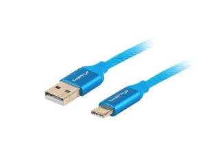 Kabelis Lanberg  USB Type-C to USB Type-A 2.0 Cable Blue Premium QC 3.0, 1 m | CA-USBO-22CU-0010-BL | USB Type-C to USB Type-A 