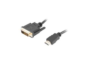 Monitoru piederums Lanberg  HDMI to DVI-D Cable Dual Link with Gold-Plated 4K Connectors | CA-HDDV-20CU-0018-BK | HDMI to DVI-D | 1.8 m 