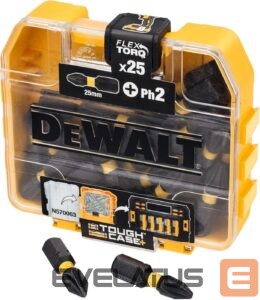 Aušintuvai DeWALT  DT70555T-QZ Extreme FLEXTORQ 25pc Set PH2 25mm in Small Bulk Storage Case 