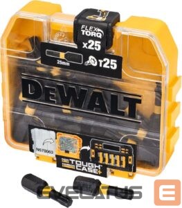 Aušintuvai DeWALT  DT70558T-QZ Extreme FLEXTORQ 25pc Set T25 25mm in Small Bulk Storage Case 