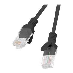 Monitoru piederums Lanberg  Patchcord CAT.5E UTP 0.25M black fluke passed 