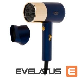 Sveikatos apsauga Adler  Hair dryer | AD 2280 | 1800 W | Number of temperature settings 3 | Blue/Gold 