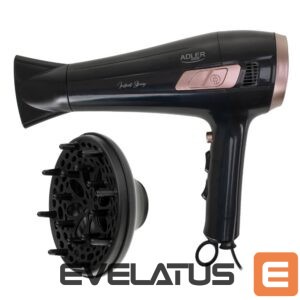 Sveikatos apsauga Adler  Hair dryer with retractable power cord | AD 2283 | 2400 W | Number of temperature settings 3 | Diffuser nozzle | Black/Golden Rose 