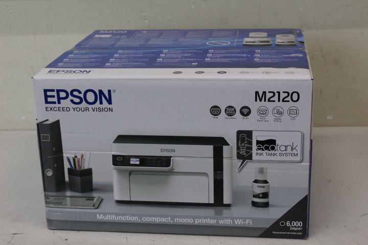 Printerid EPSON SALE OUT. EcoTank M2120 Multifunction compact mono printer with Wi-Fi | Multifunction compact printer | EcoTank M2120 | Inkjet | Mono | A4 | Wi-Fi | White | DAMAGED PACKAGING
