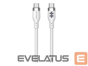 Kabelis HYPER  1.5m Silicone USB-C to USB-C 60W Charging Cable - White | 