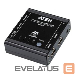 Server – muud tarvikud Aten  3-Port True 4K HDMI Switch VS381B Input: 3 x HDMI Type A Female; Output: 1 x HDMI Type A Female 
