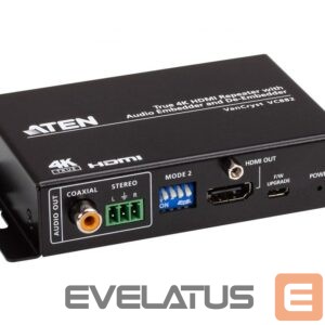 Adapteris Aten  True 4K HDMI Repeater with Audio Embedder and De-Embedder | VC882 