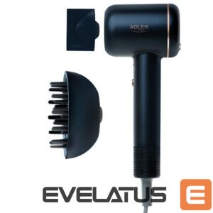 Sveikatos apsauga Adler  Hair Dryer | AD 2270 SUPERSPEED | 1600 W | Number of temperature settings 3 | Ionic function | Diffuser nozzle | Black 