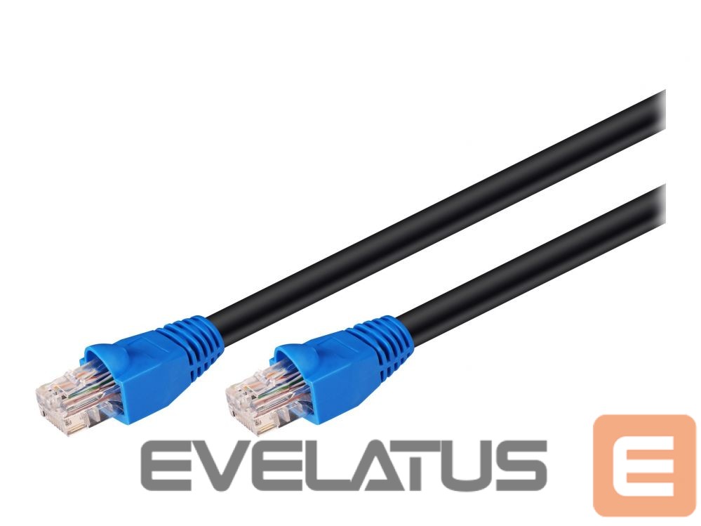 Kabelis Goobay CAT 6 Outdoor Patch Cable, U/UTP, 20 m, Black