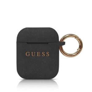 Dėklai ausinėms Guess - Silicone Case for AirPods 1/2 Black