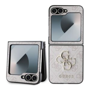 Kaaned - kaaned Guess - Guess PU 4G Metal Logo Case for Samsung Galaxy Z Flip 6 Pink 