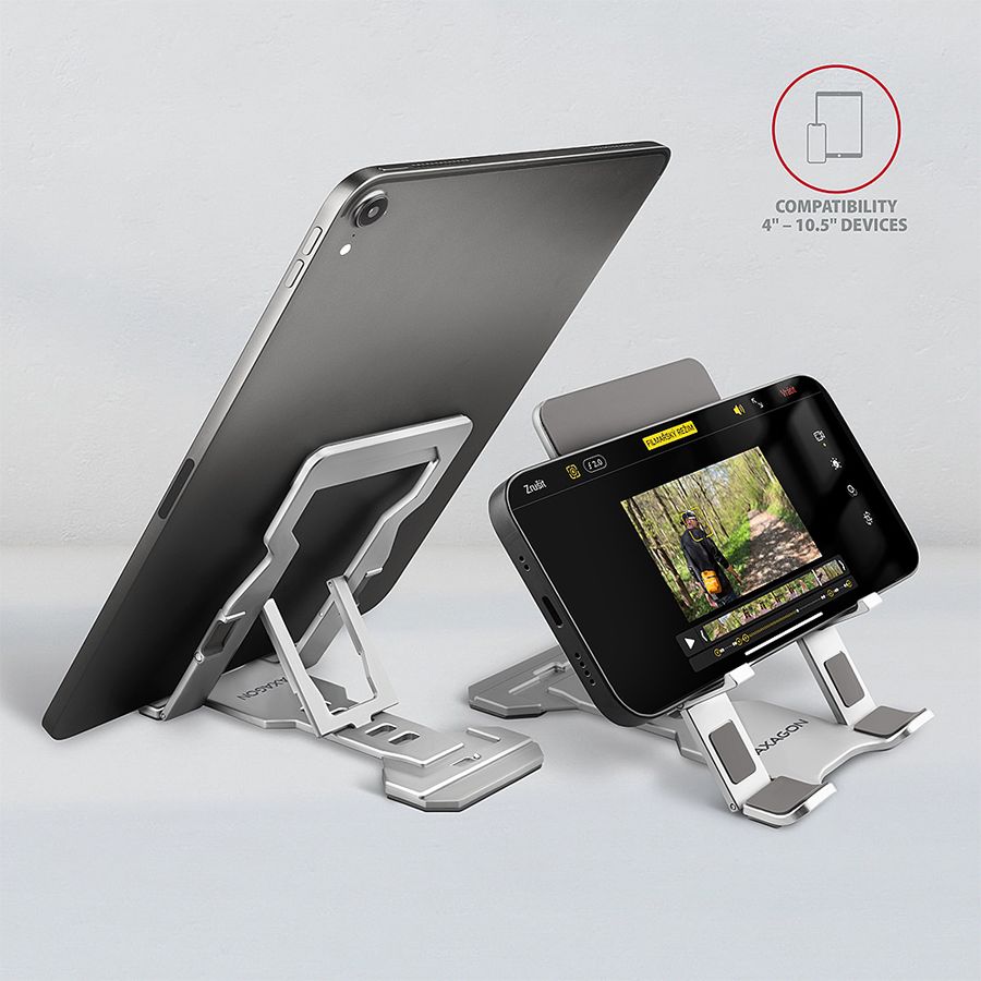 Muud kaubad Axagon Axagon STND-M PHONE / TABLET STANDAluminum stand for 4“ – 10.5“ phones and tablets. Five adjustable positions.