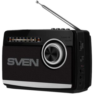 juhtmega kõlarid Sven  Speaker SVEN SRP-535, black (3W, FM/AM/SW, USB, microSD, flashlight, battery) 