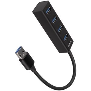 Converter Axagon  AXAGON HUE-M1A 4x USB3.2 Gen 1 MINI hub, metal, 20cm USB-A cable 