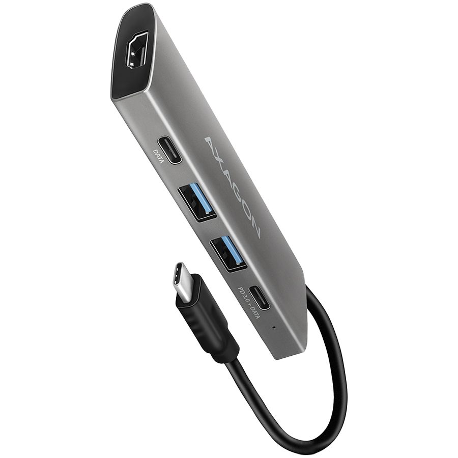 Üleminek Axagon AXAGON HMC-5G2 2x USB-A + 2x USB-C + HDMI, USB-C 3.2 Gen 2 10Gbps hub, PD 60W, 13cm USB-C cable