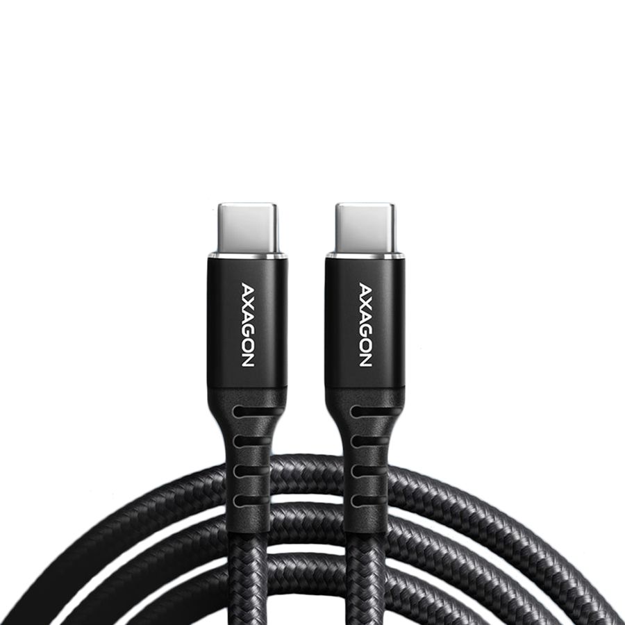 Cable Axagon Axagon Data and charging USB 2.0 cable length 2 m. PD 60W, 3A. Black braided.