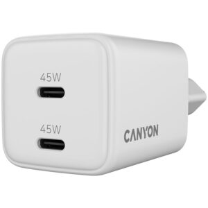 Adapter Canyon  CANYON charger CU45CC GaN 45W 2xPD EU White 