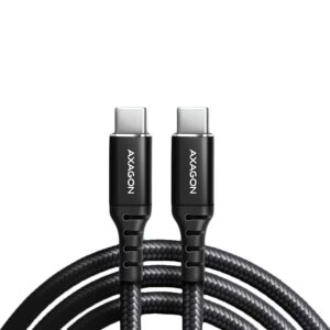 Cable Axagon  Axagon Data and charging USB 2.0 cable 1.5 m long. PD 60W, 3A. Black braided. 