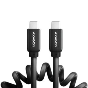Cable Axagon  Axagon Data and charging USB 2.0 cable 1.1 m long. PD 60W, 3A. Black twisted. 